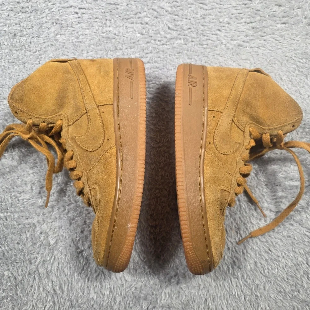 Nike Air Force 1 High WB Youth 4.5Y Wheat Suede Brown Good Condition 807617-701